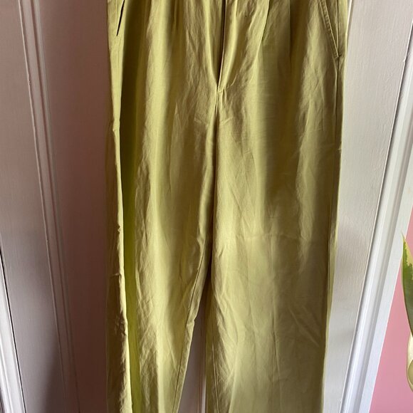 NWT Madewell The Tall Harlow Wide Leg Pant in Drapey Twill -- Pale Lemongrass - Picture 7 of 12